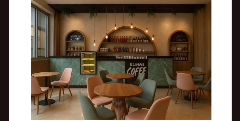 Elina Cafe design by HUMYNEX STUDIO